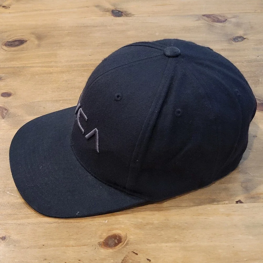 RVCA Hat Cap Snapback Black One Size Mid Fit Wool Blend Adjustable